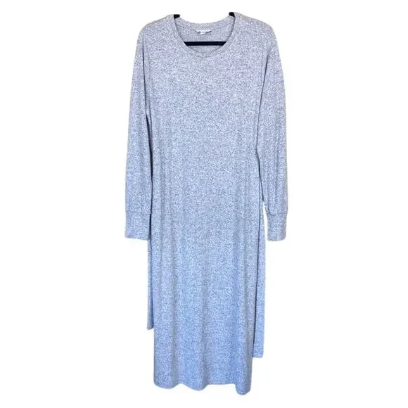 NWOT Topshop Long Sleeve Knit Midi Dress in Heather Gray - Picture 10 of 14